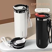 abordables Verres et tasses-Mug isotherme en acier inoxydable de 350 ml et 500 ml – étanche, réutilisable et avec couvercle, convient aux boissons chaudes et froides, cadeau idéal pour hommes et femmes, cadeau parfait pour les