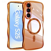 זול מארז סמסונג-טלפון מגן עבור סמסונג גלקסי S26 אולטרה פלוס S25 Ultra Plus S25 אדג' S24 Ultra Plus S23 Ultra Plus S24 FE S23 FE כיסוי אחורי מגנטי תמיכה בטעינה אלחוטית עמיד בזעזועים רטרו צפוי