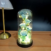 olcso Dekoratív fények-Üveg Rózsa Örökre Örök Kristály Virág Felkeltett Rózsák Üveg Dóm alatt Ajándékok Nőknek Anyának Nagymamának Feleségnek Nővérének