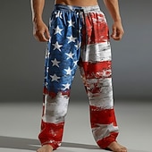 economico Pantaloni casual stampati da uomo-Per uomo Bandiera degli Stati Uniti Patriottico 250° anniversario degli Stati Uniti Pantaloni Pantaloni casual Pantaloni Larghi Misura del girovita medio Moda Casual All'aperto Ferie Coulisse