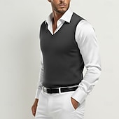 cheap Men's Wool Sweater-Men's Premium Pure Wool Cashmere V Neck Sweater Vest Classic Knit Pullover Jumper Soft Warm Breathable