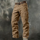 Χαμηλού Κόστους Στρατιωτικά παντελόνια-Ανδρικά Παντελόνια με τσέπες Παντελόνι Cargo Σορτσάκια Pantaloni de Drumeție Πολλαπλή τσέπη Ισιο πόδι Σκέτο Φοριέται Ύγρανση Πλήρες μήκος Καθημερινά ΕΞΩΤΕΡΙΚΟΥ ΧΩΡΟΥ Κατασκήνωση &amp; Πεζοπορία