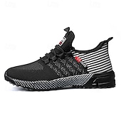 abordables Baskets Décontractées-Chaussures de course noires en mesh pour hommes – baskets athlétiques légères avec tige respirante, idéales pour la course, la salle de sport et les activités sportives.