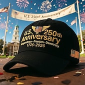  Homens Unisexo Chapéu do 250º aniversário dos Estados Unidos Boné de beisebol Chapéu de sol Chapéu de caminhoneiro Preto Poliéster / Poliamida Ajustável Patriótico Férias Esportes Casual Diário Ao ar