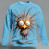 economico Magliette con stampa animale-Per uomo Animale Divertente Maglietta Manica Lunga maglietta Stampa 3D Girocollo Camicia Moda Essenziale Casuale Quotidiano Streetwear Blu Nero Giallo Estate Primavera Abbigliamento S M L XL XXL XXXL