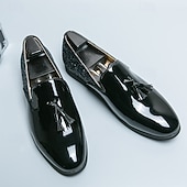 baratos Sapatos masculinos-Sapatilhas Slip-On Douradas com Glitter de Mardi Gras Masculinas – Sapatos Formais Brilhantes para Ocasiões Especiais Festas e Celebrações de Carnaval
