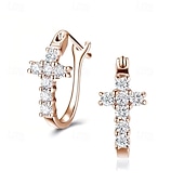Χαμηλού Κόστους Σκουλαρίκια-1 ζευγάρι Σκουλαρίκι For Γυναικεία Κυβικά ζιρκόνια Καθημερινά Δρόμος Χαλκός Μονόγραμμα Cruce