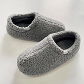 baratos Chinelos para casa-Pantufas de pelúcia macias com calcanhar totalmente fechado, antiderrapantes e silenciosas, para uso doméstico, para homens, mulheres e casais.
