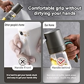cheap Kitchen Utensils &amp; Gadgets-Oil Sprayer Kitchen Gadget for Cooking High Borosilicate Glass Oil Sprayer Mister 250ml Olive Oil Spray Bottle for AirFryer Salad BBQ Kitchen Baking Roasting Dark Gray