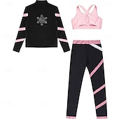 preiswerte Eiskunstlauf Trainingsoutfit-Eiskunstlaufjacke mit Hose, Damen- und Mädchen-Eiskunstlaufbekleidung, pink, dehnbar, Trainings- und Wettkampfbekleidung, wärmend, mit Kristallen/Strasssteinen besetzt, langärmlig, Eiskunstlauf
