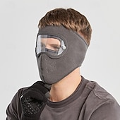 abordables chauffage et refroidissement-Masque d'hiver chaud en polaire, coupe-vent, unisexe, avec protection des oreilles et visière intégrale, cagoule coupe-vent pour la moto et le ski