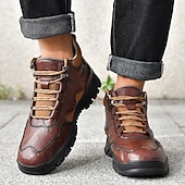 tanie Buty trekingowe-Męskie buty trekkingowe na co dzień – wytrzymałe, sznurowane, wygodne i oddychające, idealne na przygody na świeżym powietrzu, wędrówki i do noszenia na co dzień
