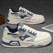 Χαμηλού Κόστους Καθημερινά Sneakers-Ανδρικά λευκά και μπλε αθλητικά αθλητικά παπούτσια – ελαφριά και ανθεκτικά παπούτσια για τρέξιμο με αναπνεύσιμο άνω μέρος, ιδανικά για αθλήματα, γυμναστήριο και casual εξόδους
