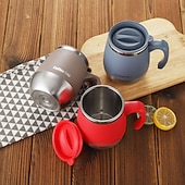 abordables Verres et tasses-Tasse à café isotherme en acier inoxydable, mug à double paroi avec couvercle pour boissons chaudes &amp;Gobelet isotherme de 500 ml (16,91 oz), idéal pour la maison, les activités de plein air, le