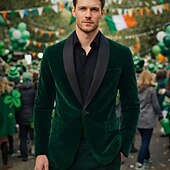  Roaring 20s 1920s Retro Vintage Tuxedo Suits & Blazers Long Sleeves The Great Gatsby Gentleman Solid Color Fancy Dress Men's Carnival Costume Carnival Cocktail Party Theme Party Bachelorette Party