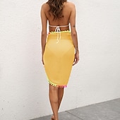 abordables Falda cruzada-Mujer Bañadores Vestido de Baño Envuelva Falda Traje de baño Protección UV Vacaciones Ropa de playa Arco iris Sin Mangas Trajes de baño