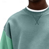 olcso Alap pulóverek-Férfi Pulóver Lóhere Világoskék Terített nyak Sima Kollázs Színes Hétköznapi Napi Sport &amp; Szabadtéri Utcai sikk Menő Sportruházat Minden évszak Ruházat Pulcsik Pulóverek Hosszú ujj