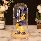 Недорогие Декоративные огни-Ночник с розой на День матери LED 21,5 * 11,5 см подарок для девушки жены и матери атмосферный светильник для спальни работающий от AAA батареи с прозрачной крышкой
