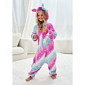 economico Costume da Animale-Pigiama Kigurumi Costume di fantasia Costume tutina Fantasia animale Unicorno Cartone animato Caldo Costume Divertente Comodo Bambini Unisex Ragazzi e Ragazze Natale Halloween Carnevale Feste