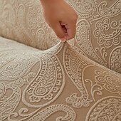 halpa Futon sohva kansi-2 eri kokoa hameen helmatyylinen jacquard-kangas käsinojaton vuodesohvan päällinen sohvan uudenvuoden koristepäälliset joustava suoja joustava penkin päällinen