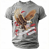 billiga Patriotiska 250 T-shirts-4 juli 2026 250:e minnesdagen Herr 3D Print USA-flagga Rund hals Kort ärm T-shirt Dagligt Street