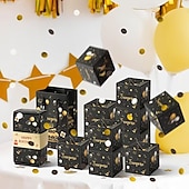 billige Bursdag-Overraskelseshoppeske bursdagsgaveeske med penger og konfetti - morsomt pop-up-design, svart med gulldetaljer, perfekt til bursdag eller spesielle anledninger, gaveeske til feiring