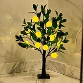 levne Dekorativní světla-60cm/23,9palcové umělé světlo na citroník, 12 citronů, 24 LED korálků, jarní/letní interiérová/venkovní dekorace do ložnice, obývacího pokoje, jídelny, noční světlo na párty