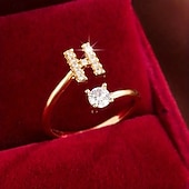 ieftine Inele-1 buc Inel For Pentru femei Zirconia cubică Transparent Zilnic Cadou Concediu Articole de ceramică Scrisă