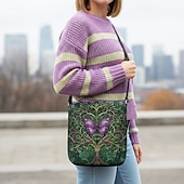 Недорогие Сумки через плечо-Женская сумка через плечо из бархатистого полиэстера с узорами в виде древа жизни и цветов, различные варианты дизайна для повседневного и бохо-стиля