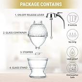 ieftine Ustensile Bucătărie &amp; Gadget-uri-Dozator de miere din sticlă fără picurare cu capac din plastic, dozator de sirop, borcan de miere cu cioc de turnare ușor, fără mizerie și convenabil pentru bucătărie, masă și micul dejun