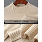 preiswerte Wollpullover für Herren-Hochwertiger Herrenpullover aus reiner Wolle und Kaschmir mit Rundhalsausschnitt, klassischer Strickpullover, weich, warm und atmungsaktiv.