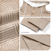 cheap Basic Hoodies-Men's Jacquard Hoodie Pullover Button Up Hoodie White Brown Khaki Light Grey Hooded Plain Patchwork Color Block Textured Casual Daily Sports &amp; Outdoor Streetwear Cool Sportswear Spring &amp;  Fall