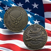  Moneda Conmemorativa de la Fuerza Aérea de EE. UU. – Moneda de Desafío del 250 Aniversario Coleccionable Militar del Águila Americana Souvenir de Metal de Doble Cara para Veteranos Regalo Patriótico