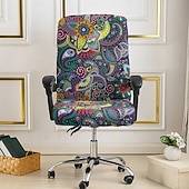 baratos Capa para Cadeira de Jantar-Capa protetora para cadeira de escritório, capa para banqueta, capa para cadeira dobrável com estampa geométrica, capa protetora elástica de poliéster para casa, escritório e sala de estar.