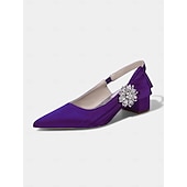 baratos Mãe da Noiva/Namorado-Sapatos de salto bloco com bico fino em cetim rosa claro para mulheres - elegantes sapatos de festa com detalhes florais e cristais, perfeitos para a mãe da noiva ou para um casamento urbano