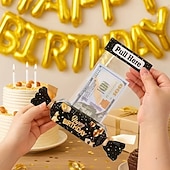 levne Dárkové předměty-Balení 4 černo-zlatých vytahovacích dárkových krabiček k narozeninám, dárkové balení s překvapením v podobě hotovosti, ideální pro bytové dekorace, oslavy narozenin dospělých, výročí a dárky k