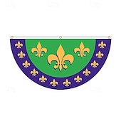 tanie Garden Flags, Banner-Brazil Carnival Flag, Mardi Gras Half Flag, Carnival Party Decorations, Festive Atmosphere, Colorful Festival Flag for Home, Parade, and Outdoor Event Decor