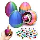 Недорогие Пасха-Пасхальное яйцо, напечатанное на 3D-принтере, с 10 случайными миниатюрными животными внутри, подвижные игрушки, наполнители для пасхальных корзин, забавные коллекционные подарки для детей и взрослых,