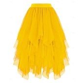 Χαμηλού Κόστους Κάτω-Φανταστική φορεσιά Φούστα από τούλι Ρετρό / Βίντατζ Δεκαετία '80 Πολυεπίπεδο High Low Φουσκωμένος Ενηλίκων Γυναικεία Απόκριες Πάρτι Επίδοση Χορός Μπαλέτο Ντύνομαι