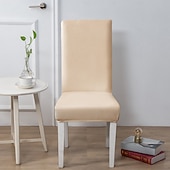 お買い得  ダイニングチェアカバー-1枚の無地の椅子カバー、伸縮性のあるキッチンチェアカバー/レストランチェアカバー、取り外し可能で洗濯可能、自宅、ホテル、宴会での使用に適しています。