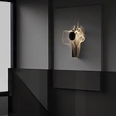 baratos Candeeiros de Parede de interior-Aplique de parede moderno, aplique de parede refletivo em aço inoxidável, luz quente moderna de 300lm para quarto, sala de estar, corredor e escada.