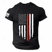 Hombre Bandera estadounidense de los Estados Unidos Camiseta Camisa manga corta camiseta Camiseta superior Manga Corta Camiseta Impresión 3D Cuello Barco Camisa Deportes Design Retro Antiguo Diario