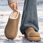 economico Zoccoli e pianelle da uomo-comode scarpe slip-on da uomo foderate in pelliccia: morbide, calde, perfette per ricevimenti di nozze rilassati e riunioni al chiuso