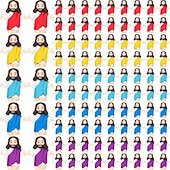 abordables Pâques-Lot de 50/100 petites figurines de Jésus, mini-figurines de Jésus en vrac, cadeau de Pâques, petites statues pour garnir les œufs de Pâques, figurines miniatures multicolores de Jésus à cacher