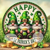 cheap Party Supplies &amp; Decor-St Patrick's Day Leprechaun Wooden Welcome Sign (7.87 Inches X 7.87 Inches) - Festive Shamrock And Golden Pot Design Versatile Indoor/Outdoor Decoration