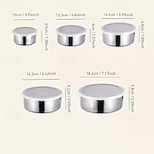 billige Kjøkkenoppbevaring-5 stk. fargekodede lokk lufttett matoppbevaringsbeholdersett med lokk - kraftige stabelbare spiskammersorganisatorer, plassbesparende kjøkken &amp;kjøleskapsbeholdere for matlaging, rester, frukt,