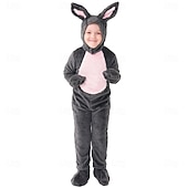 cheap Animal Costume-Carnival Costume 2026 Kigurumi Pajamas Fancy Costume Onesie Costume Rabbit Bunny Cute Hooded Fleece Kid's Boys' Girls' Carnival Easter Party Performance Homewear Dress Up