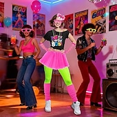 baratos Conjuntos-Saia Roupa Japonesa/Curta Discoteca Anos 80 Adulto Mulheres Baile de Máscaras Festas &amp; Noite Parada do Orgulho Mês do Orgulho Vestir-se