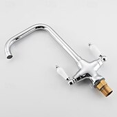 preiswerte Waschbeckenarmaturen-Waschbeckenarmatur - Klassisch Antikes Messing Mittelset Zwei Griffe Ein LochBath Taps