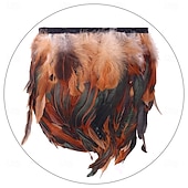 abordables Accesorios-Carnaval 2026 Accesorios de Samba del Carnaval de Río Puños de Plumas para Mujeres Puños de Lentejuelas Brillantes con Plumas de Varios Colores para Danza en Brasil